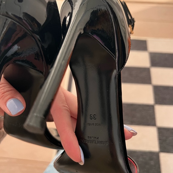 Saint Laurent Amber patent black sandals EU 39 - Picture 7 of 7